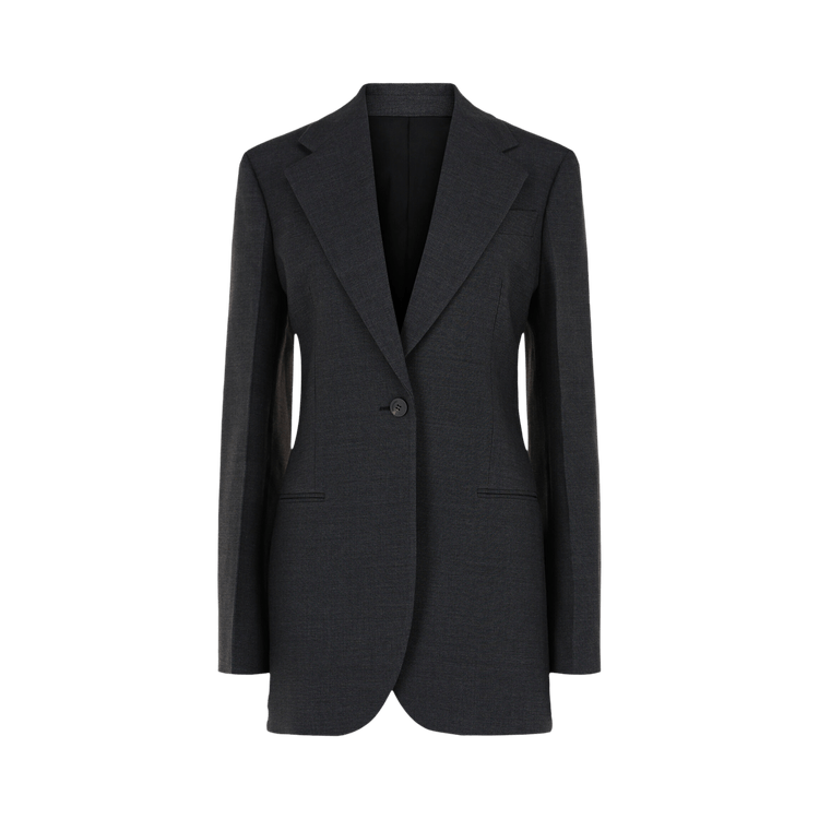 Ferragamo Single-Breasted Wool Blazer "Grey"