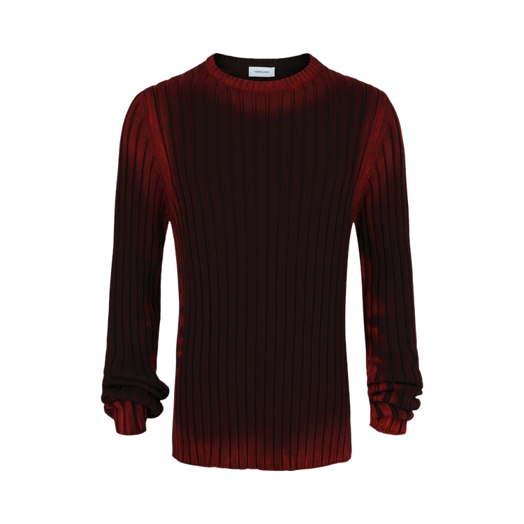 Ferragamo Tie-Dye Ribbed Sweater "Red"
