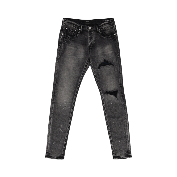 PURPLE BRAND Skinny Plaid Patch "Black"