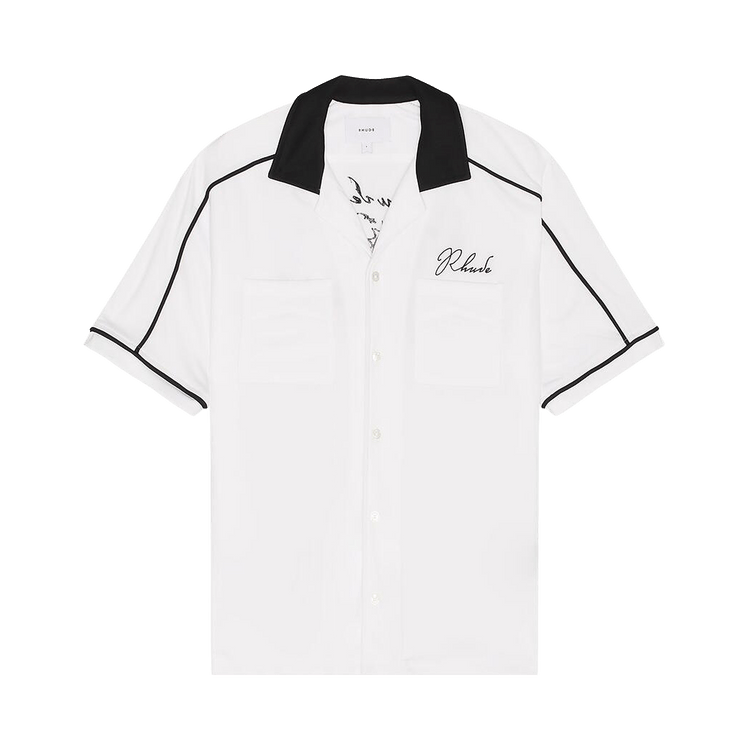 Rhude Fonda Del Sol Bowling Shirt "White/Black/Yellow"