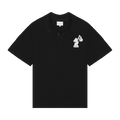 Rhude Pique Boxy Polo Shirt "Black/White"