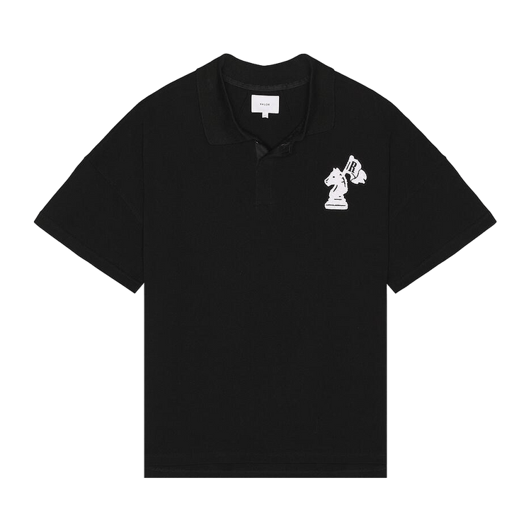 Rhude Pique Boxy Polo Shirt "Black/White"