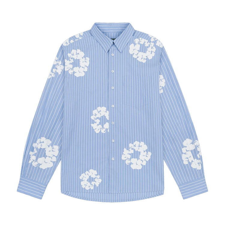 Denim Tears Cotton Wreath Oxford Shirt "Blue"