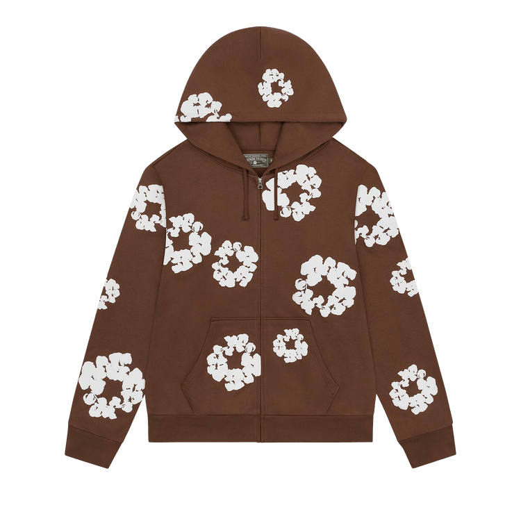 Denim Tears Cotton Wreath Zip Hoodie "Brown"