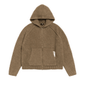 Stussy Chunky Knit Zip Hoodie "Fossil"