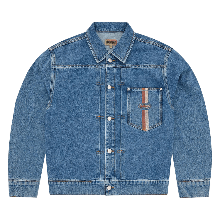 Corteiz Dual Stripe Denim Trucker "Midwash"