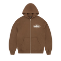 Corteiz Island Puff Print Zip Hoodie "Brown"