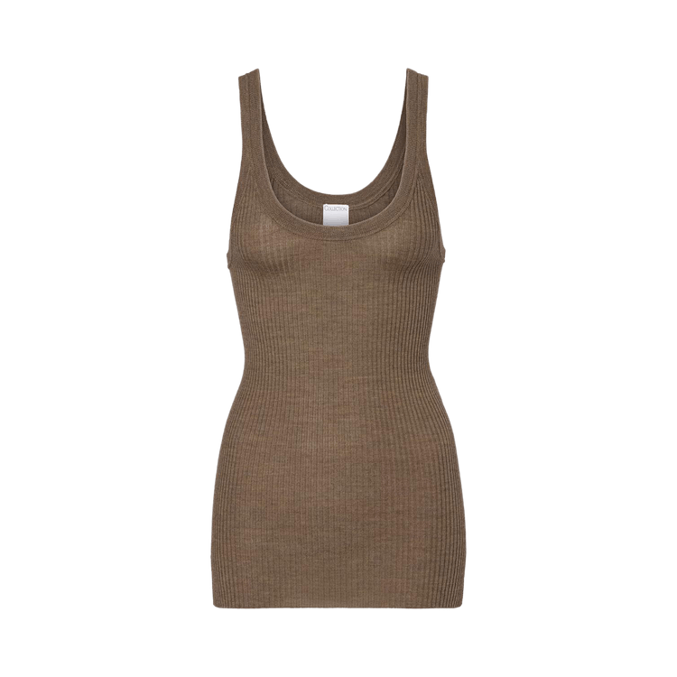 Calvin Klein Fine Merino Ribbed Tank Top "Fudge Melange"