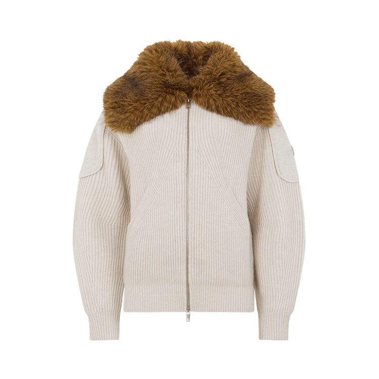 Moose Knuckles Corina Fzip Sweater "Alabaster Melange"