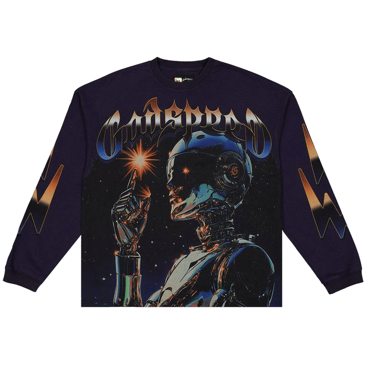 Godspeed Sputnik Long-Sleeve T-Shirt "Navy"