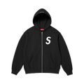 Supreme S Logo Zip Up Hooded Sweatshirt "Black"