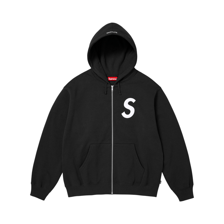 Supreme S Logo Zip Up Hooded Sweatshirt "Black"