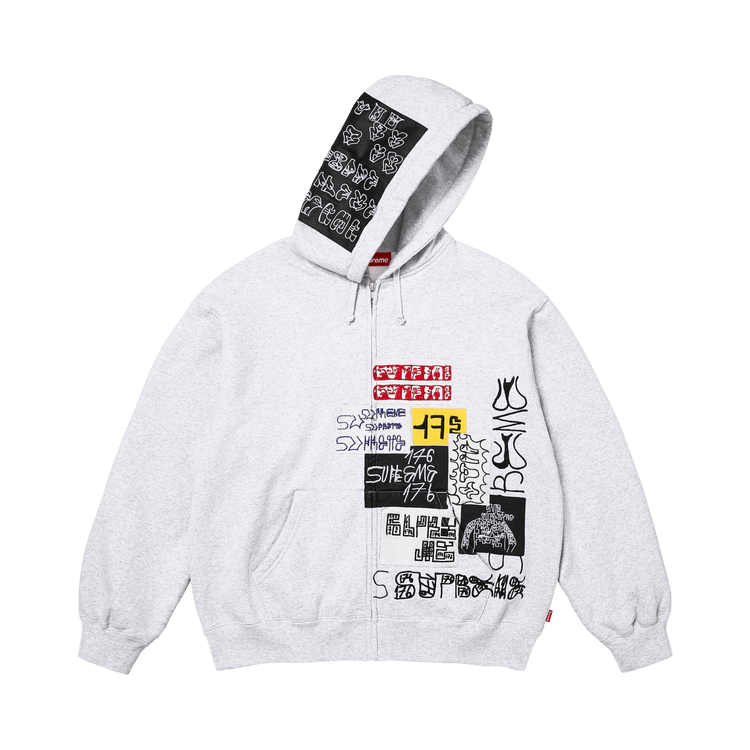 Supreme 176 Zip Up Hooded Sweatshirt "Ash Grey"