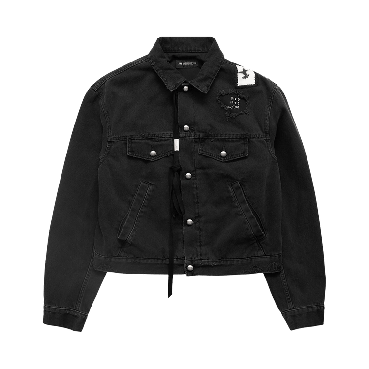 Ann Demeulemeester Raf 5 Pocket Standard Blouson with Printed Patches "Grey"