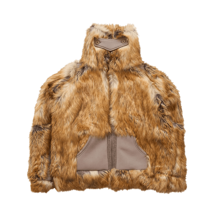Ottolinger Oversized Furry Multiline Jacket "Brown"