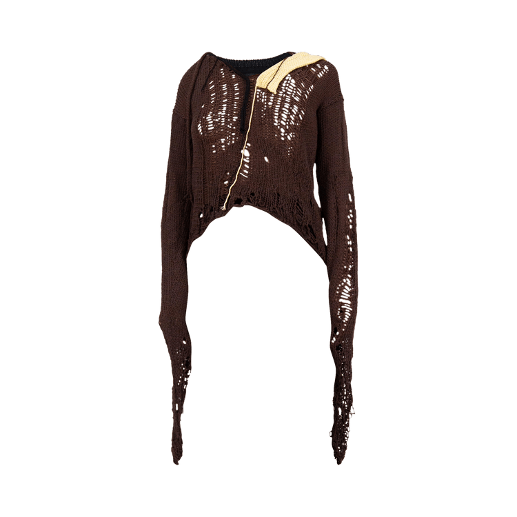 Ottolinger Distressed Knit Sweater "Brown"