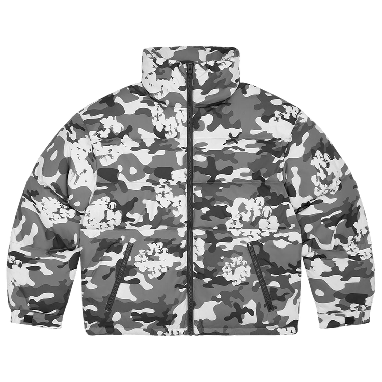 Denim Tears Cotton Wreath Puffer Jacket "White Camo"