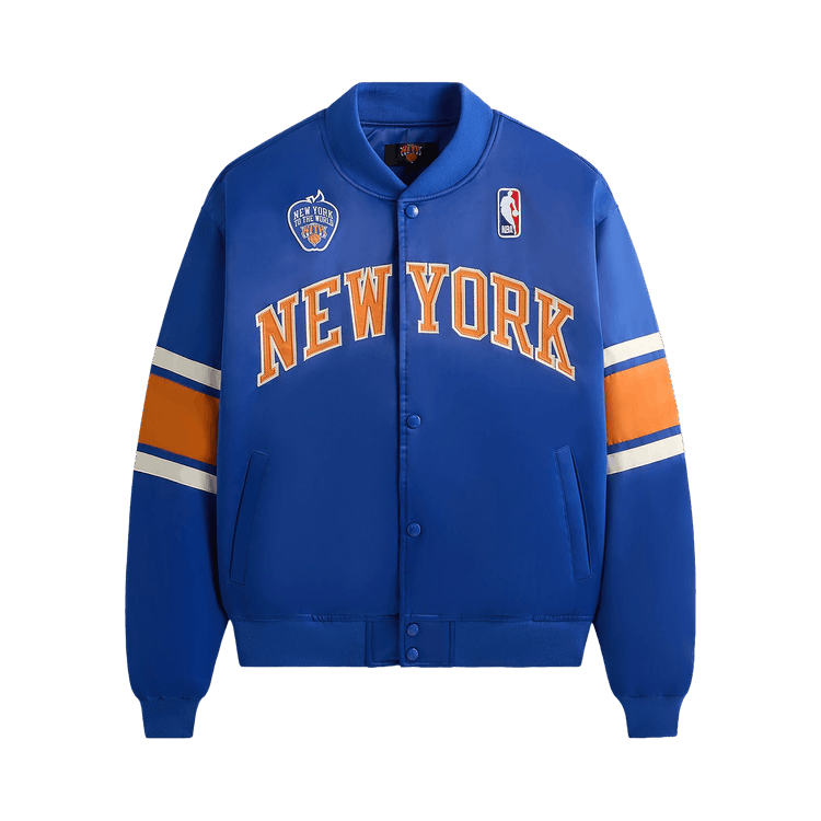 Kith For The New York Knicks Patrick Ewing Classic Satin Bomber Jacket "Current"