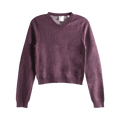 Calvin Klein Vintage Felted V Neck Sweater "Barolo"