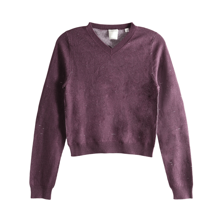 Calvin Klein Vintage Felted V Neck Sweater "Barolo"