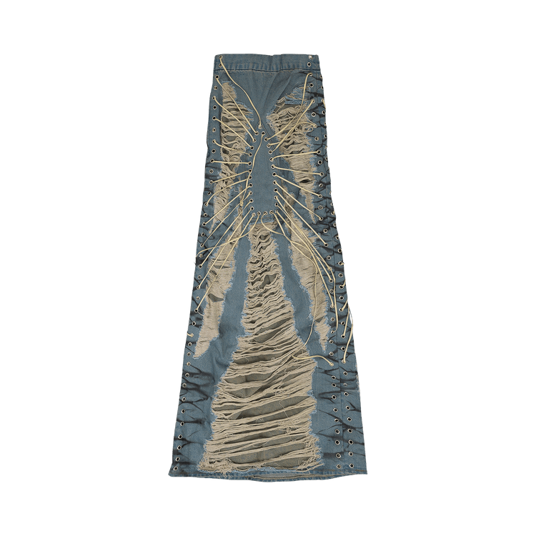 Who Decides War Laced Window Maxi Skirt "Blue"