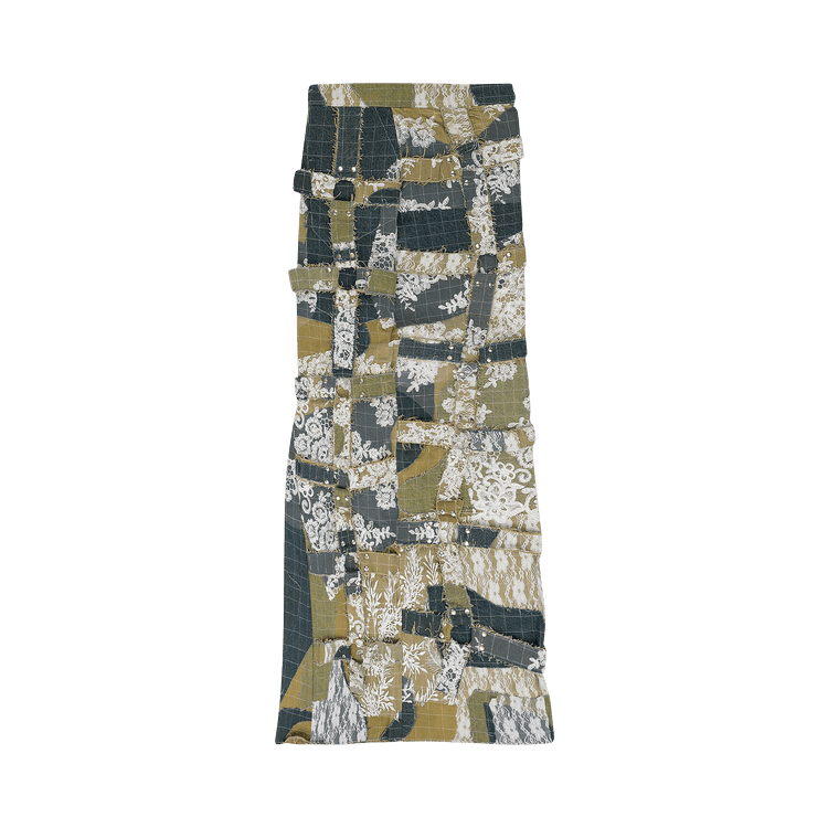 Who Decides War Affinity Grid Bondage Maxi Skirt "Blue"
