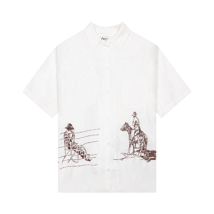 One Of These Days Remember Me Camp Shirt "Ivory"