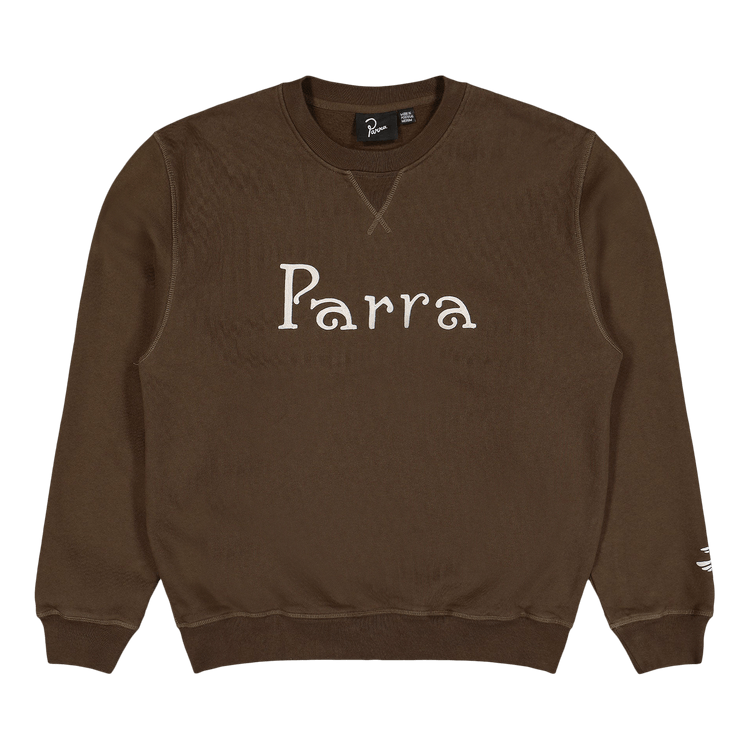 Parra Weird Trad Logo Crew Neck Sweatshirt "Brown"