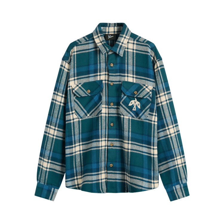Parra Crow Flannel Shirt "Pine Green"