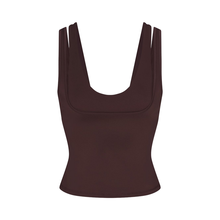 NikeSKIMS Matte Double-Strap Scoop Tank Top "Dark Sepia/Dark Sepia/Dark Sepia"
