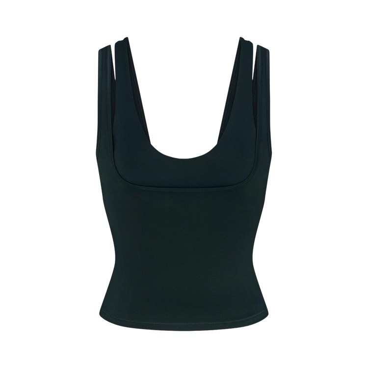 NikeSKIMS Matte Double-Strap Scoop Tank Top "Dark Teal/Dark Teal"