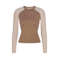 NikeSKIMS Shine Long-Sleeve Crew-Neck Top "Truffle/Stone"