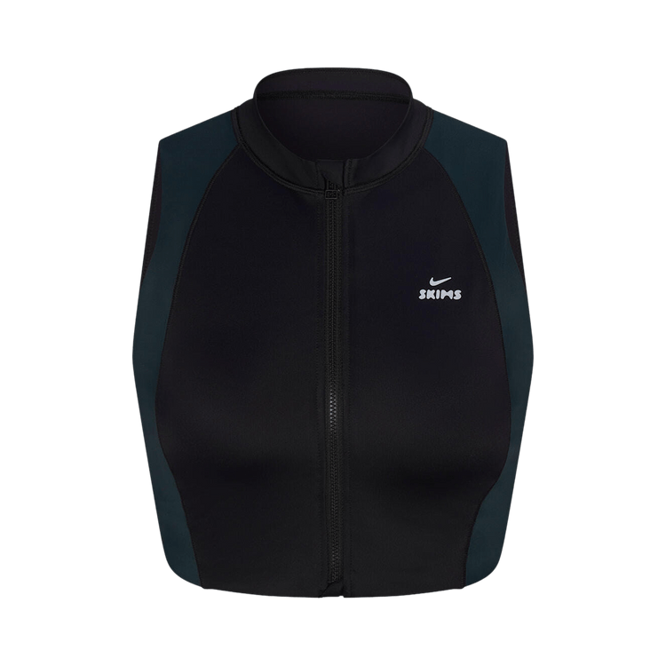 NikeSKIMS Shine Front-Zip Bra "Obsidian/Dark Teal"
