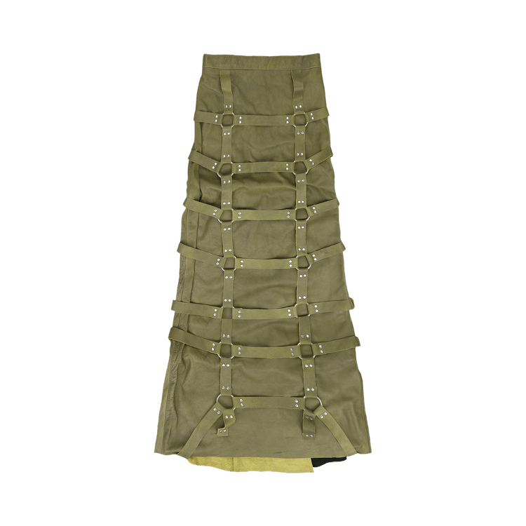 Who Decides War Grid Bondage Maxi Skirt "Green"
