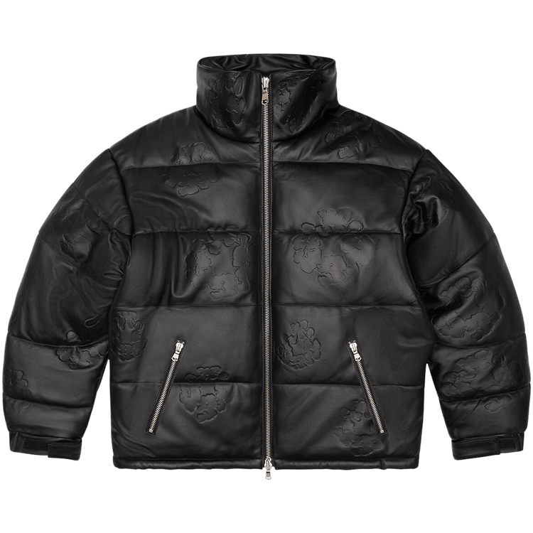 Denim Tears Embossed Leather Wreath Puffer "Black"