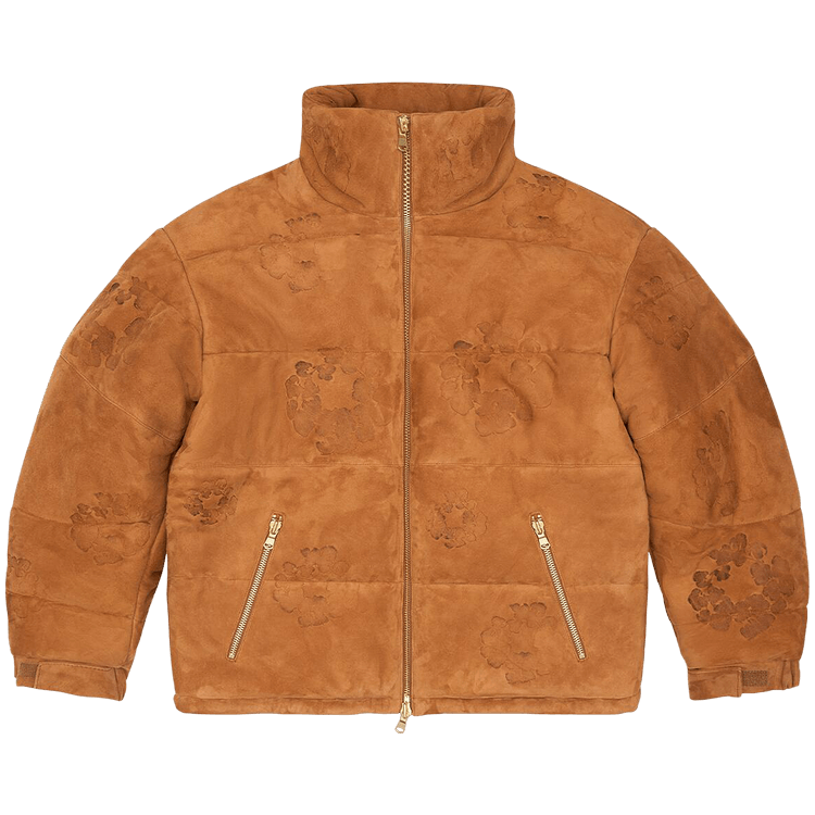 Denim Tears Embossed Leather Wreath Puffer "Brown"