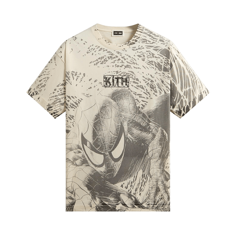 Kith x Marvel Spiderman All-Over Printed Vintage Tee "Black"