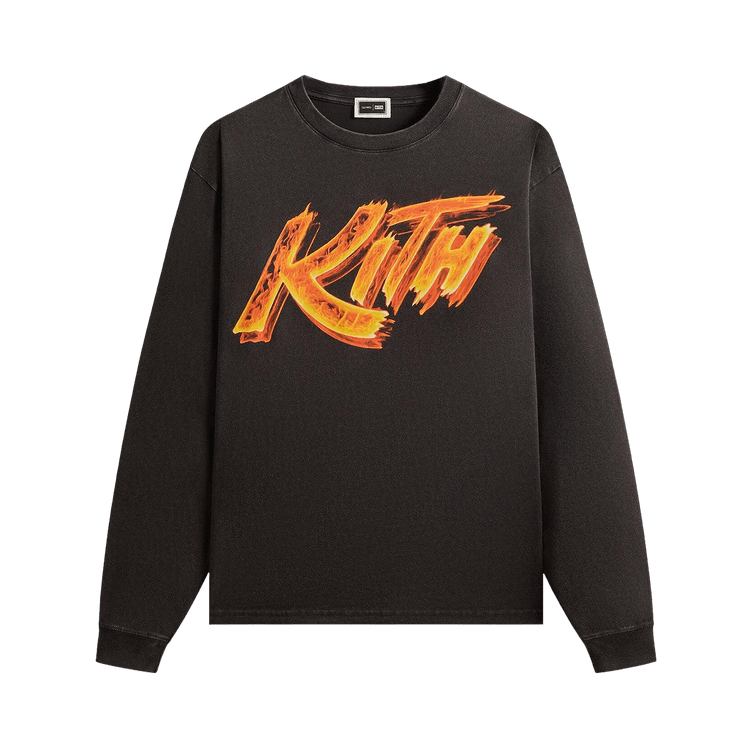 Kith x Capcom Street Fighter Flame Vintage Long-Sleeve Tee "Black"