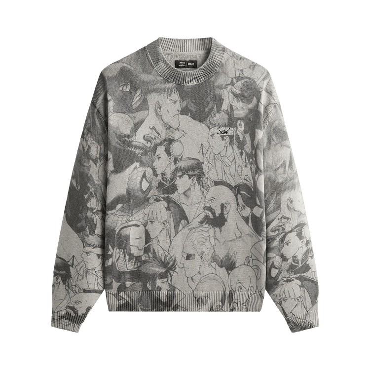 Kith x Marvel vs. Capcom Super Heroes Crewneck Sweater "Light Heather Grey"