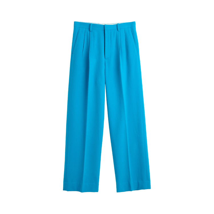 Auralee Brushed Super Fine Wool Flannel Slacks "Light Blue"