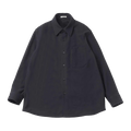Auralee Brushed Super Fine Wool Flannel Shirt "Ink Black"
