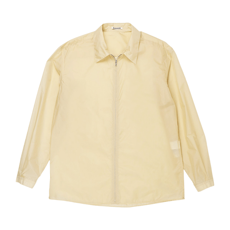 Auralee Light Nylon Zip Shirt "Light Yellow"