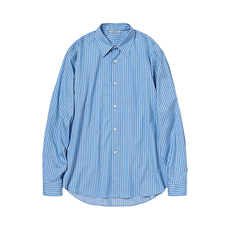Auralee Cotton Silk Shirt "Blue Stripe"