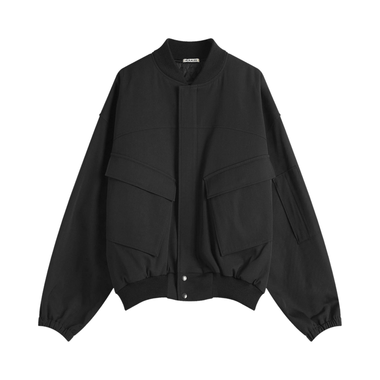 Auralee Light Wool Max Gabardine Chambray Padded Flight Blouson "Khaki Beige"