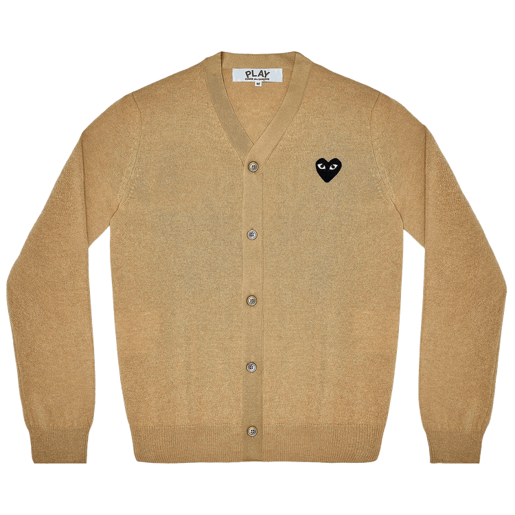 Comme des Garçons Play Small Heart Knitted Cardigan "Light Camel"