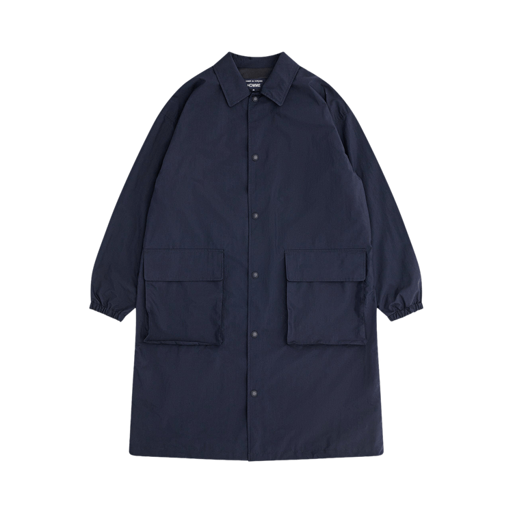 Comme des Garçons Homme Typewriter Cotton Mac Coat "Navy"