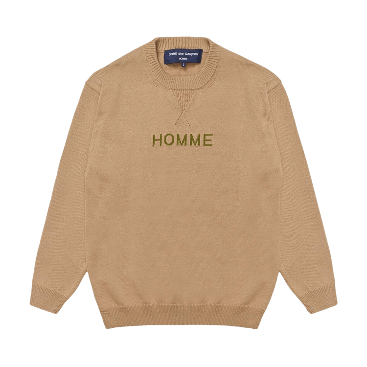 Comme des Garçons Homme Knitted Logo Sweater "Beige/Green"