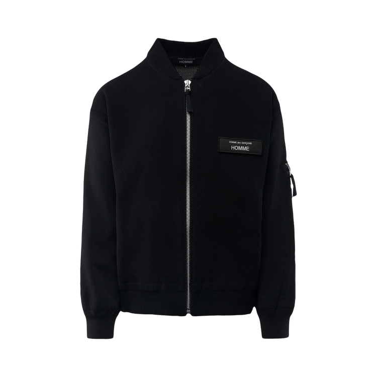 Comme des Garçons Homme Polyester Bomber Jacket "Black"