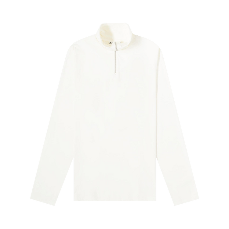 Jil Sander+ Stretch Cotton Jersey Half Zip Long-Sleeve T-Shirt "White"