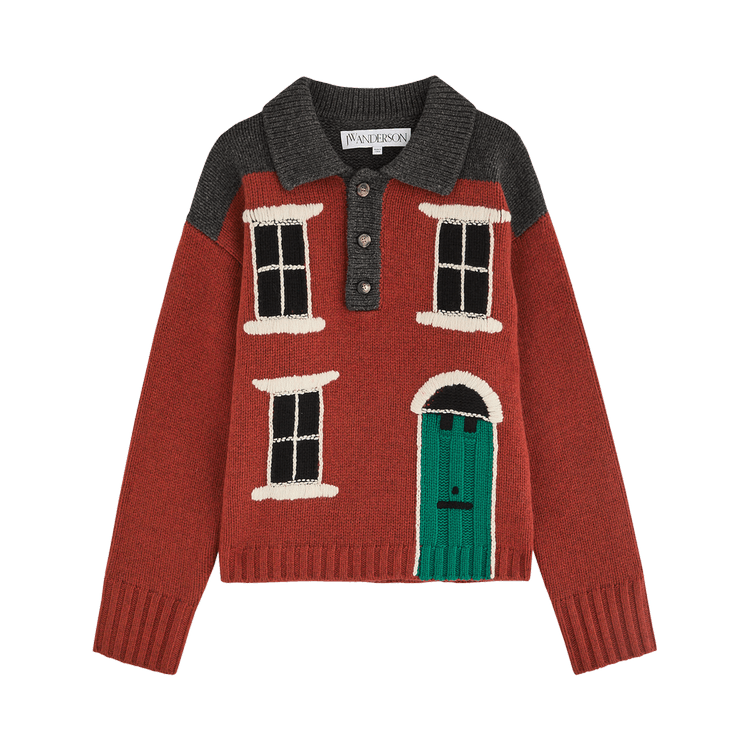 JW Anderson House Polo Jumper "Dark Brown"